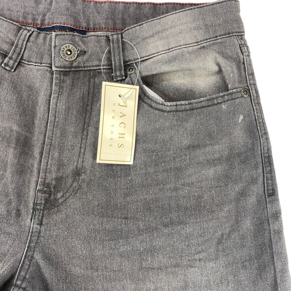 JACHS New York Jeans Mens 31x30 Gray Denim Mid Rise Stretch Slim Straight Fit - Picture 8 of 15